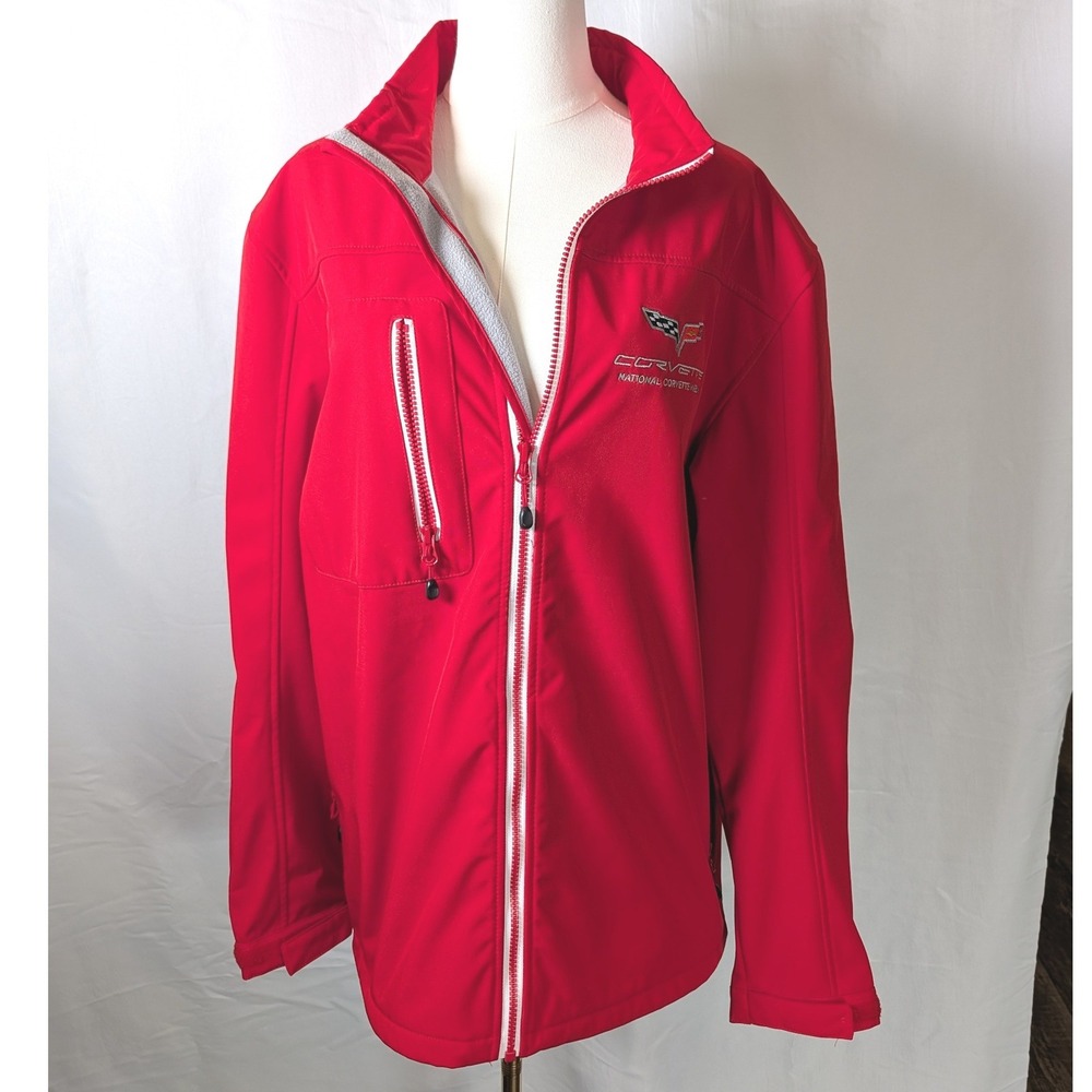 Clique National Corvette Museum Softshell Jacket Red Mens Medium Full Zip Fleece